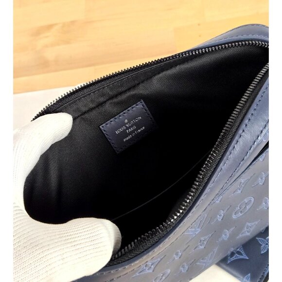 Louis Vuitton Duo Messenger Navy Shadow Calf Leather W/Strap & Removable PM Poch - Picture 11 of 16
